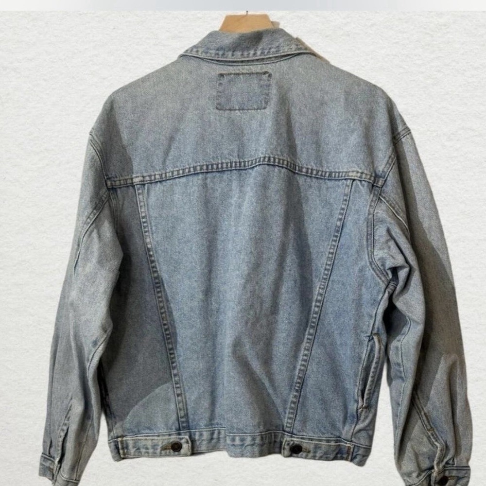 Vintage 90s L.E.I. Denim Jacket Light Wash Trucker Made in USA M Y2K‎ Grunge - Picture 2 of 13